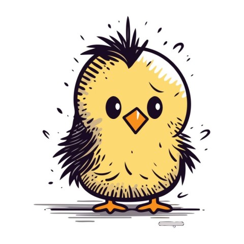 Illustration of a cute chick on a white background. Vector illus