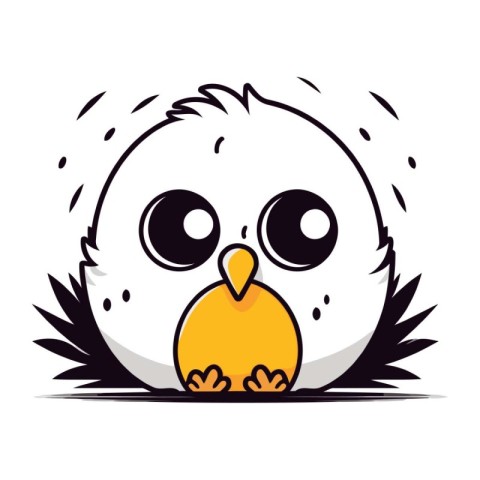 Cute cartoon owl. Vector illustration isolated on a white backgr