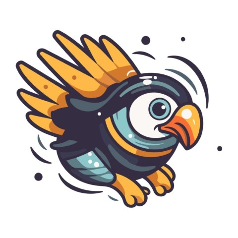 Cute cartoon parrot vector illustration. Cartoon parrot mascot.