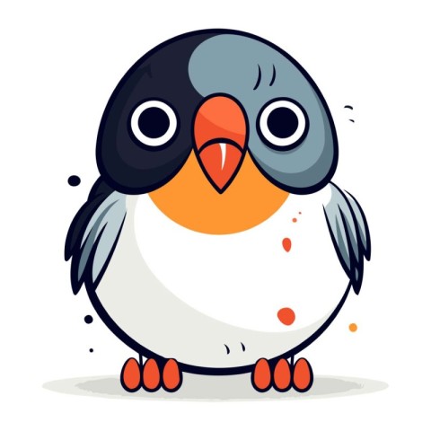 Cute cartoon penguin. Vector illustration isolated on white back