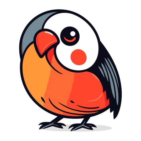 Cartoon vector illustration of cute funny little colorful bird i