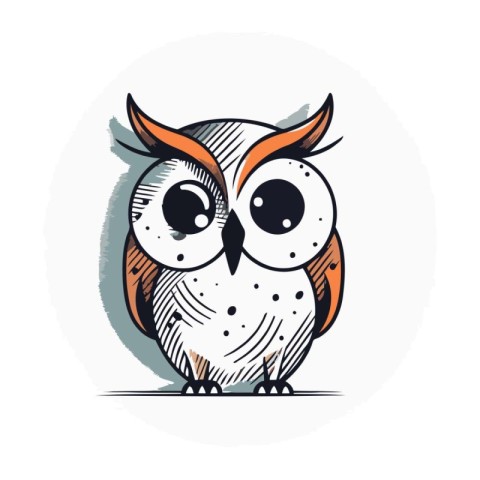 Owl. Vector illustration. Isolated object on white background.