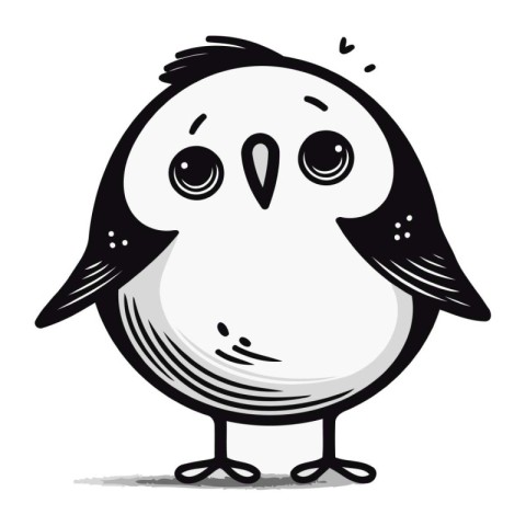 Cute cartoon bird isolated on a white background. Vector illustr