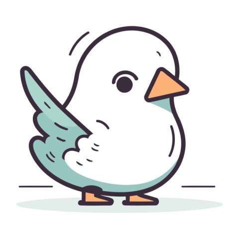 Cute cartoon bird. Vector illustration in doodle style.