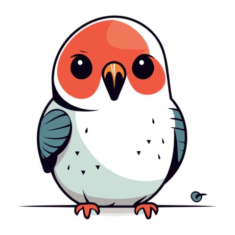 Cute cartoon bird isolated on a white background. Vector illustr