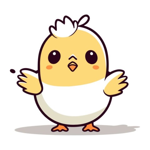 Cute little chicken cartoon character vector illustration. Cute