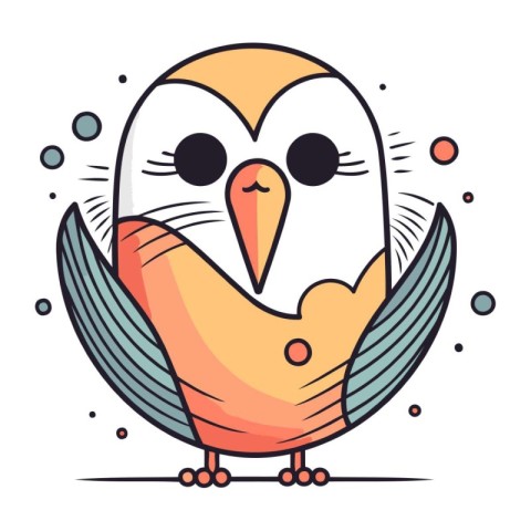 Cute cartoon owl. Vector illustration isolated on a white backgr