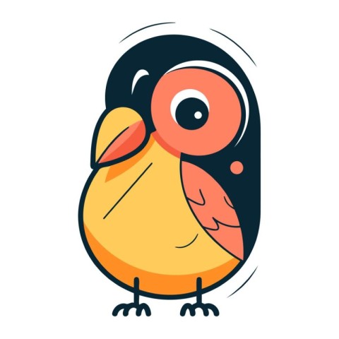 Cute cartoon bird. Colorful vector illustration. Isolated on whi