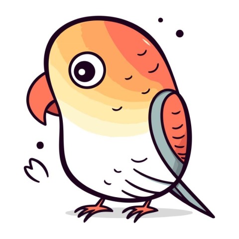 Funny parrot cartoon vector illustration. Cute parrot character.