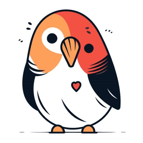 Cute cartoon penguin. Vector illustration of a funny bird.