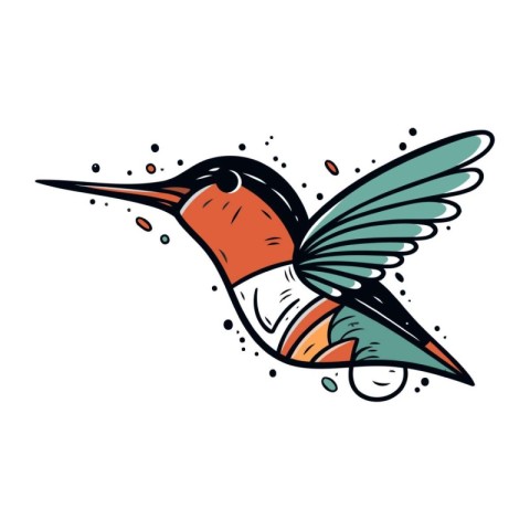 Hummingbird icon. Vector illustration of a flying hummingbird.