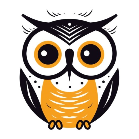 Owl icon isolated on white background. Vector illustration for y