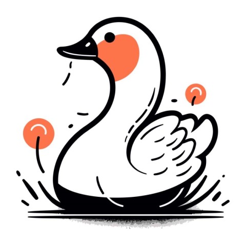 Vector illustration of a goose on a white background. Isolated o