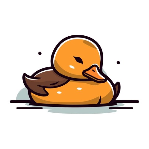 Duck. Vector illustration. Isolated on a white background.