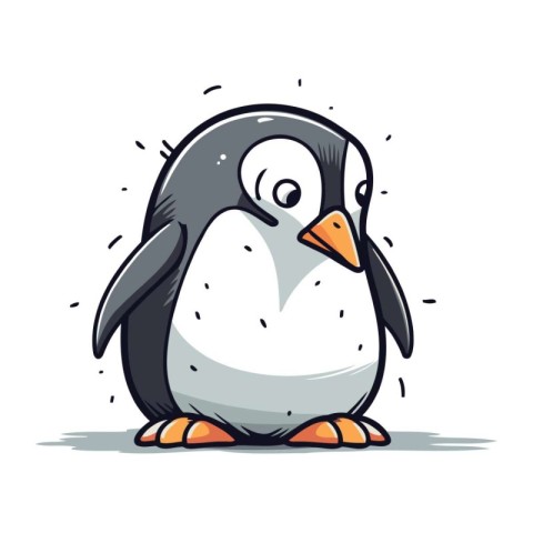 Cute penguin. Vector illustration of a cartoon penguin.