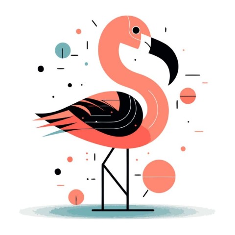 Flamingo. vector illustration. Flamingo. tropical bird. Flat sty