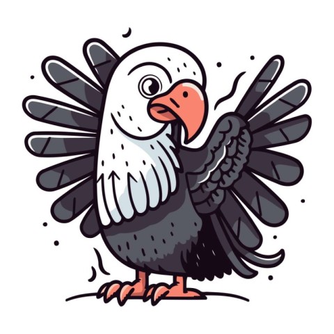 Vector illustration of a cartoon turkey. Vector illustration of