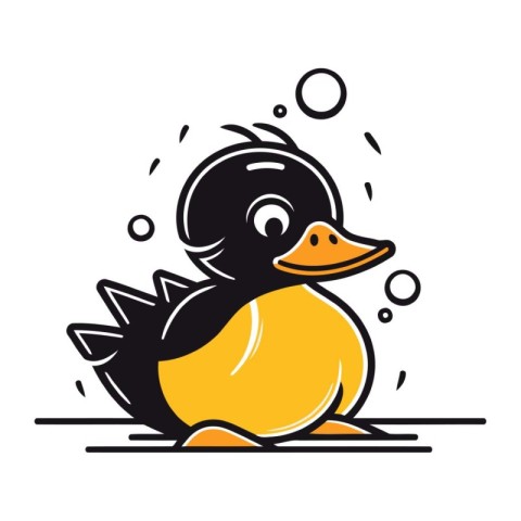 Duck. Vector illustration. Isolated on a white background.