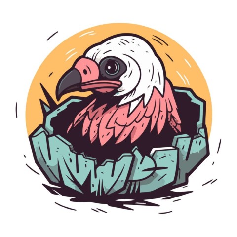 Eagle head in the nest. Vector illustration for your design.