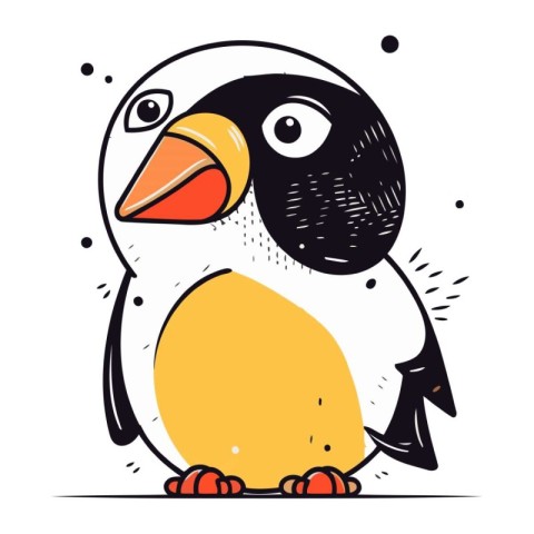 Cute penguin. Vector illustration in doodle style.