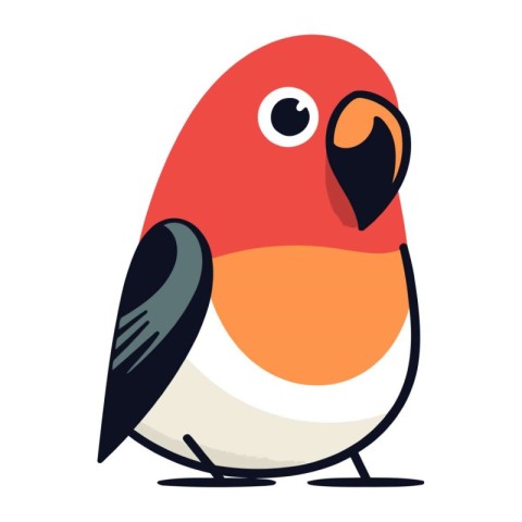 Bullfinch. Vector illustration in flat style. Isolated on white