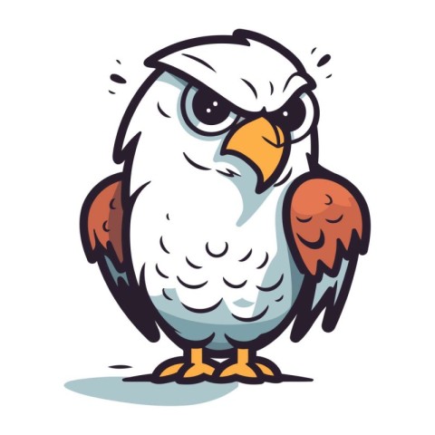 Cartoon owl. Vector illustration of an owl on white background.