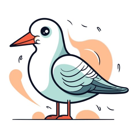 Vector illustration of a seagull on a white background. Vector i