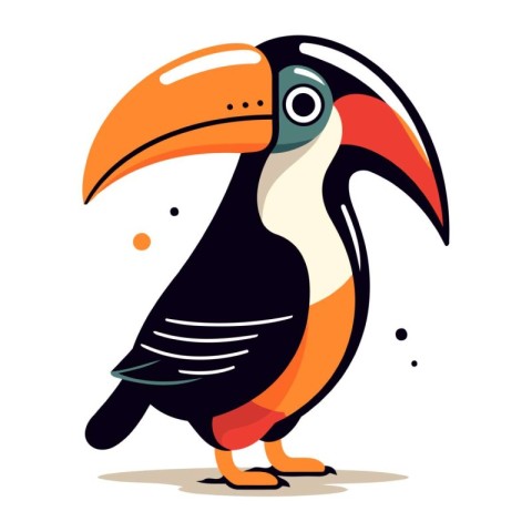 Toucan vector illustration. Cartoon toucan isolated on white bac