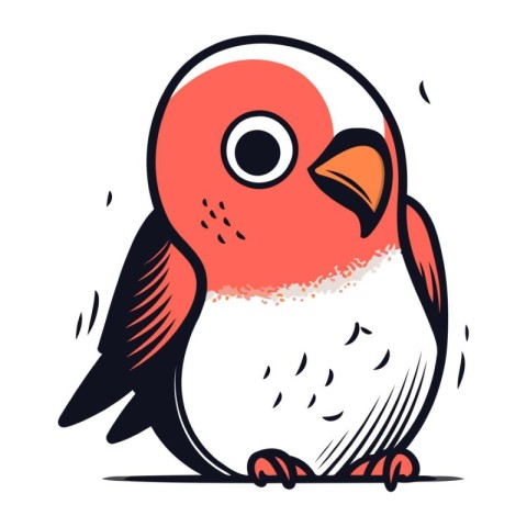 Cute cartoon parrot. Vector illustration isolated on white backg