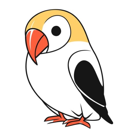 Parrot on a white background. Vector illustration of a parrot.