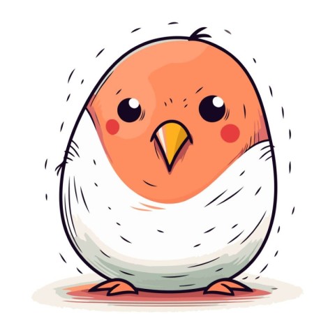 Cute cartoon bird. Vector illustration isolated on a white backg