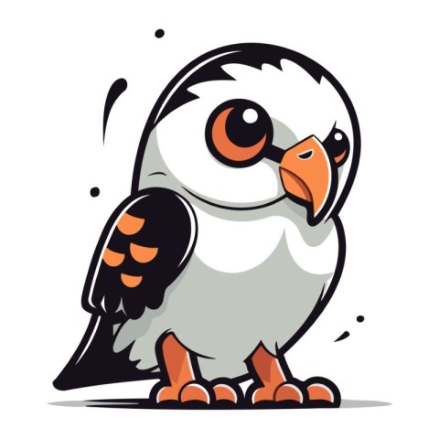 Cute cartoon owl. Vector illustration isolated on a white backgr