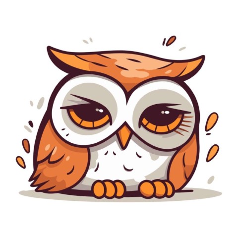 Cute cartoon owl. Vector illustration isolated on a white backgr