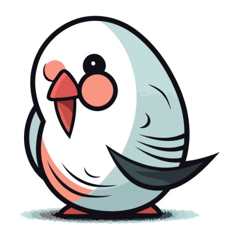 Cute cartoon bird on white background. Vector illustration for y