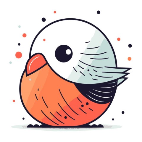 Cute cartoon bird. Vector illustration. Flat design. Isolated on