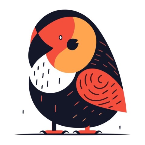 Cute cartoon parrot. Vector illustration in a flat style.