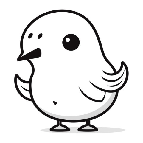 Cute cartoon bird isolated on a white background. Vector illustr