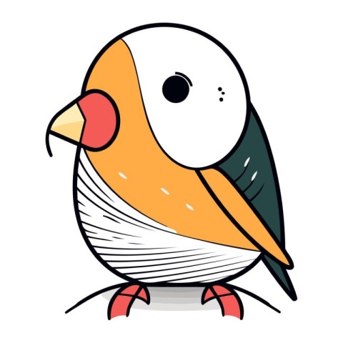 Cute cartoon vector illustration of a cute little parrot bird.