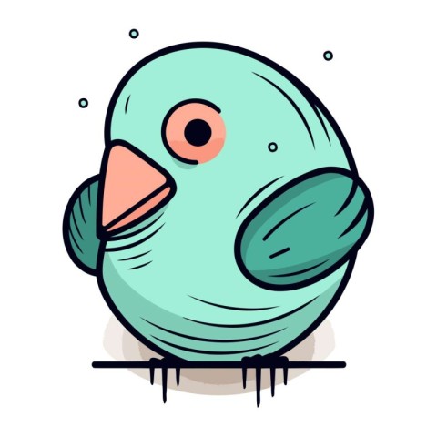 Cute cartoon bird. Vector illustration of a cute little bird.