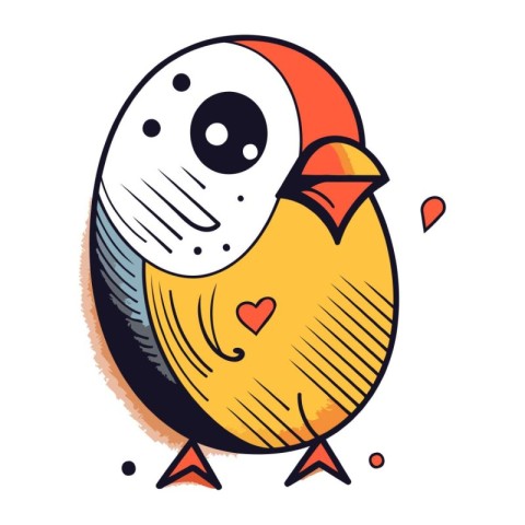 Cute cartoon bird. Vector illustration of a cute little bird.