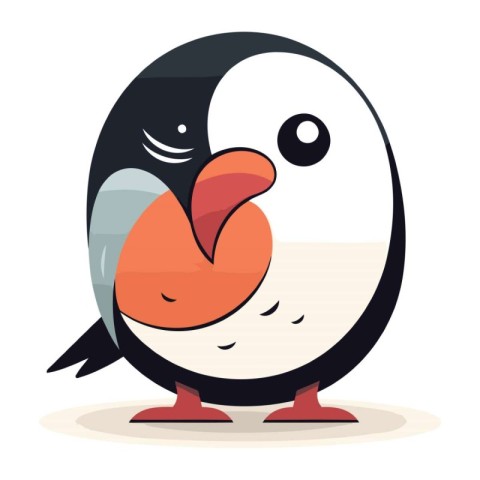 Penguin vector illustration. Cute cartoon penguin character.