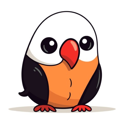 cute cartoon penguin on white background. vector illustration. e