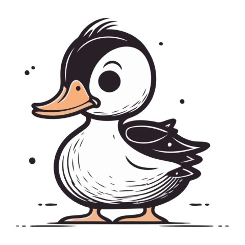 Duck isolated on white background. Vector illustration. Eps 10.