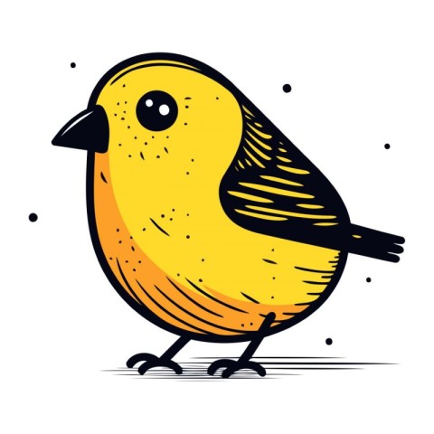 Cute little bird. Hand drawn vector illustration in sketch style