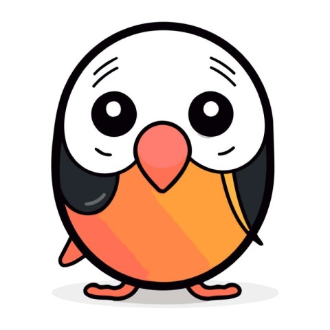 Cute penguin cartoon on white background. Cute animal vector ill