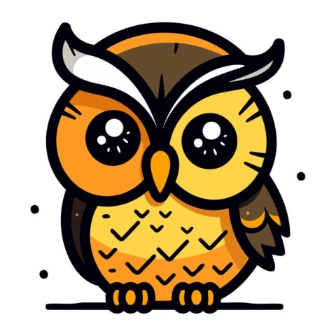 Cute cartoon owl. Vector illustration isolated on a white backgr