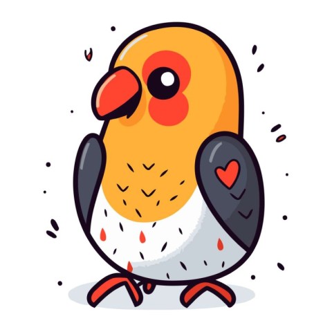 Cute cartoon parrot. Vector illustration in flat style. Isolated