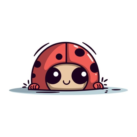 Cute ladybug cartoon. Vector illustration isolated on white back