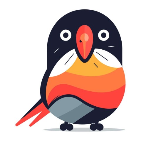 Cute cartoon penguin. Vector illustration in a flat style.