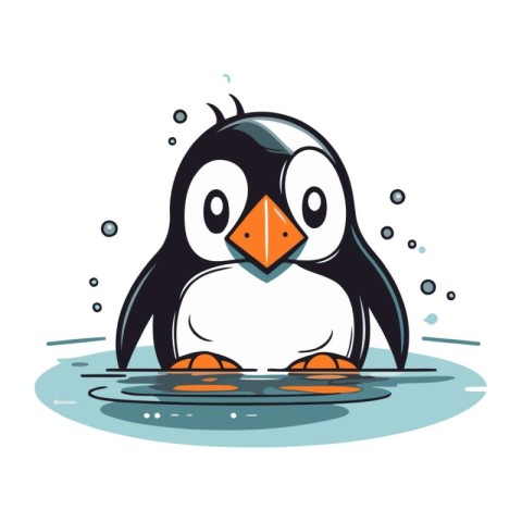 Cute penguin vector illustration. Cute cartoon penguin.